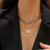 Hip-hop Hong Kong style punk thick chain clavicle chain short couple models