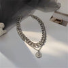 Hip-hop Hong Kong style punk thick chain clavicle chain short couple models