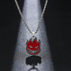 Hip-hop Magic Flame Face Pendant Punk Red Metal For Man Collar Necklace Punk Rock Charm Bar Nightclub Jewelry Accessories