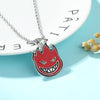 Hip-hop Magic Flame Face Pendant Punk Red Metal For Man Collar Necklace Punk Rock Charm Bar Nightclub Jewelry Accessories