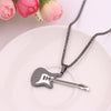 Hip-hop Mini Guitar Stainless steel Music Lovers Pendant Necklace Cute Rapper Collar Jewelry Nightclub Christmas Gifts