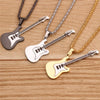 Hip-hop Mini Guitar Stainless steel Music Lovers Pendant Necklace Cute Rapper Collar Jewelry Nightclub Christmas Gifts