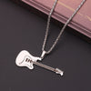 Hip-hop Mini Guitar Stainless steel Music Lovers Pendant Necklace Cute Rapper Collar Jewelry Nightclub Christmas Gifts