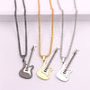 Hip-hop Mini Guitar Stainless steel Music Lovers Pendant Necklace Cute Rapper Collar Jewelry Nightclub Christmas Gifts