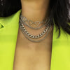 Hip hop Multi Layered Love Heart Collar Chokers Necklaces Punk Chunky Silver Color Chain Necklace For Women 2021 Jewelry