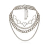 Hip hop Multi Layered Love Heart Collar Chokers Necklaces Punk Chunky Silver Color Chain Necklace For Women 2021 Jewelry