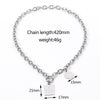 Hip-hop Square Round Card Chain Necklace Rock Rapper Charm Collar Chain Jewelry For Man Women Rapper Street Style Necklace Gifts