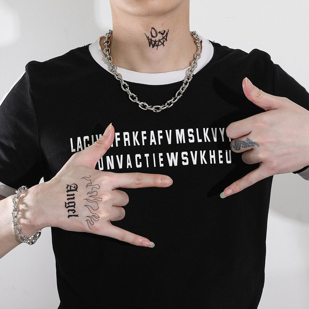 Hip-hop Warp Nail Harajuku Necklace Metal Choker Punk Chain For Man Street Style Street Dance Rock Accessories Friendship Gifts