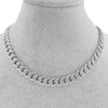 Hip hop cuban link chain women crystal necklace 13mm wide 16inch choker iced out bling jewelry 1 row cz rose gold rapper