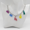 Hip-hop style multicolor pendant girl cartoon acrylic necklace dinosaur clavicle chain diy jewelry gift