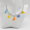 Hip-hop style multicolor pendant girl cartoon acrylic necklace dinosaur clavicle chain diy jewelry gift