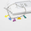 Hip-hop style multicolor pendant girl cartoon acrylic necklace dinosaur clavicle chain diy jewelry gift