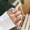 Hip-hop trend personality cold wind street snap ring opening character width index finger ring buckle tail ring