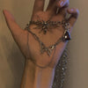 Hip hop unisex spider charm heart pendant necklace chain streetwear jewelry kpop collar gothic choker for man woman gift