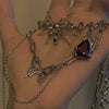 Hip hop unisex spider charm heart pendant necklace chain streetwear jewelry kpop collar gothic choker for man woman gift