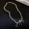 Hip hop unisex spider charm heart pendant necklace chain streetwear jewelry kpop collar gothic choker for man woman gift