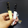 HipHop Punk Gold Silver Color Knife Weapons Pendant Necklace for Women Men Mirror Halloween Acrylic Jewelry Accessories