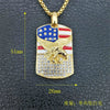 Hiphop American Flag Eagle Pendant 4 Size Stainless Steel Chain Military Soldier Men's Necklace Golden Neck Jewelry