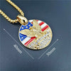 Hiphop American Flag Eagle Pendant 4 Size Stainless Steel Chain Military Soldier Men's Necklace Golden Neck Jewelry