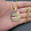 Hiphop American Flag Eagle Pendant 4 Size Stainless Steel Chain Military Soldier Men's Necklace Golden Neck Jewelry