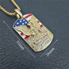 Hiphop American Flag Eagle Pendant 4 Size Stainless Steel Chain Military Soldier Men's Necklace Golden Neck Jewelry