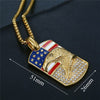Hiphop American Flag Eagle Pendant 4 Size Stainless Steel Chain Military Soldier Men's Necklace Golden Neck Jewelry
