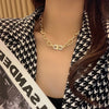 Hiphop Crystal Lock Pendant Necklace for Women Punk Jewelry Gold Chain Chokers Necklaces Female Goth Colliers  2021
