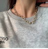 Hiphop Crystal Lock Pendant Necklace for Women Punk Jewelry Gold Chain Chokers Necklaces Female Goth Colliers  2021
