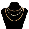Hiphop Layered Twisted Chains Rhinestone Necklace for Women Punk Short Choker Necklaces Set 2021 Jewelry for Neck Collar