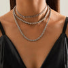 Hiphop Layered Twisted Chains Rhinestone Necklace for Women Punk Short Choker Necklaces Set 2021 Jewelry for Neck Collar