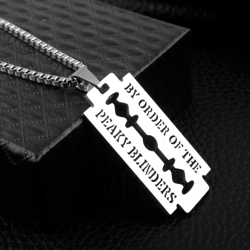 Hiphop Peaky Blinders By Order Of The Peaky Blinders Razor Blade Stainless Steel Pendant Chain Necklaces For Men/Women Jewelry