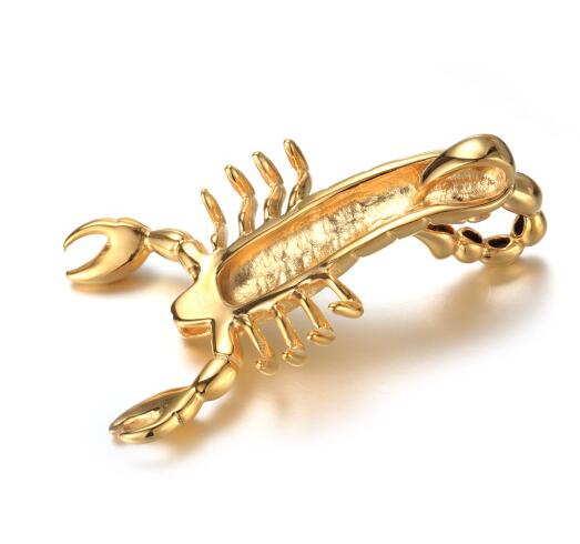 Hiphop / Rock Jewelry Large Gold 50*80mm Biker scorpion Pendant 316L Stainless Steel  Rolo Chain Necklace Father Gifts 24''