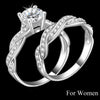 His / Hers Infinity Couple Rings Womens Cubic Zirconia Mens Stainless Steel Anniversary Promise Bridal Engagement Ring Sets