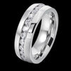 His and Her 316L Stainless Steel Princess Cut Wedding Ring Sets and Eternity Wedding Band