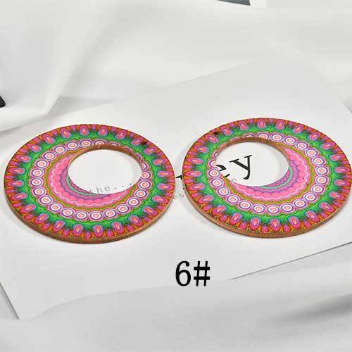 Holid Beach, European and American atmosphere, antique, painted wood chips, DIY earrings accessories, handmade materials.