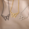 Hollow Butterfly Pendants Necklace for Women Stainless Steel Gold Color Choker Necklaces 2023 Trend Aesthetic Jewelry colliers