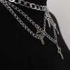 Hollow Crosses Pendant Necklace for Women Party Jewelry Multilayer Tassel Chain Choker Necklace Emo Grunge Aesthetic Accessories
