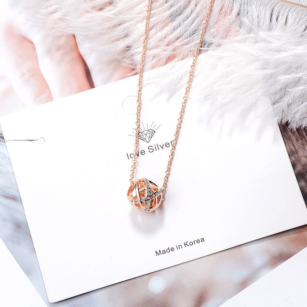 Hollow Cylindrical 925 Stamp Silver Colorr Trendy Pendant Chain Necklace For Women Zircon Girl Necklace Anniversary Fine Jewelry