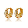 Hollow Flower Hoop Earrings For Women Stainless Steel Gold Color Floral Earrings 2023 Trend Wedding Couple Jewerly Gift femme