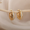 Hollow Flower Hoop Earrings For Women Stainless Steel Gold Color Floral Earrings 2023 Trend Wedding Couple Jewerly Gift femme