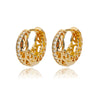 Hollow Flower Hoop Earrings For Women Stainless Steel Gold Color Floral Earrings 2023 Trend Wedding Couple Jewerly Gift femme