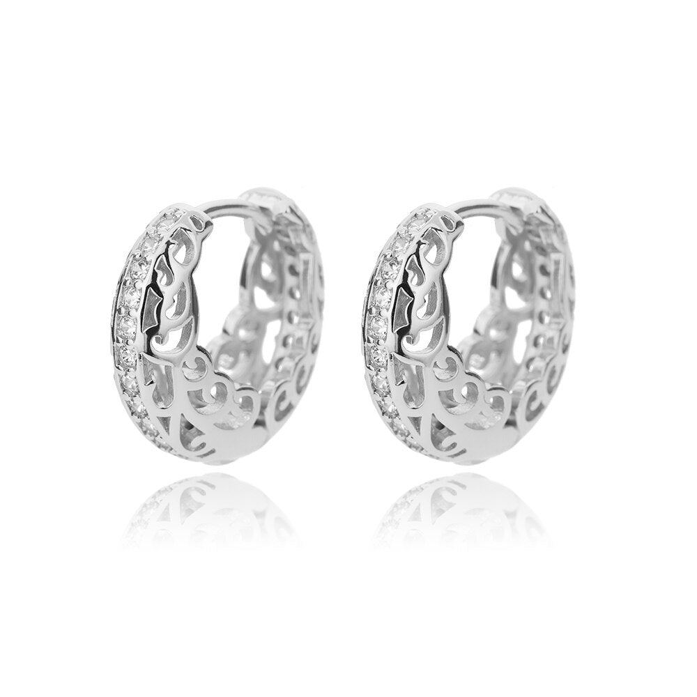Hollow Flower Hoop Earrings For Women Stainless Steel Gold Color Floral Earrings 2023 Trend Wedding Couple Jewerly Gift femme