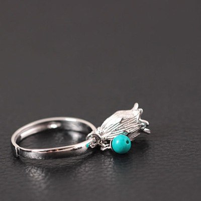 Hollow Flower Natural Lapis Turquoise Finger Ring Original Design Fine Plant Jewelry 925 Sterling Silver Rings For Women YR49