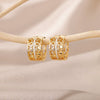 Hollow Heart Hoop Earrings for Women Girls Romantic Stainless Steel Gold Color Zircon Earrings 2023 Trend Couple Jewelry Gift