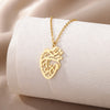 Hollow Heart Pendant Necklace for Women Stainless Steel Gold Color Necklaces 2023 Trend Couple Jewelry collares mujer