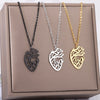 Hollow Heart Pendant Necklace for Women Stainless Steel Gold Color Necklaces 2023 Trend Couple Jewelry collares mujer
