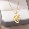 Hollow Heart Pendant Necklace for Women Stainless Steel Gold Color Necklaces 2023 Trend Couple Jewelry collares mujer