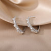 Hollow Hexagon Hoop Earrings for Women Stainless Steel Gold Color Zircon Earrings Female 2023 Trend Couple Wedding Jewelry femme