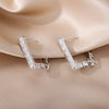 Hollow Hexagon Hoop Earrings for Women Stainless Steel Gold Color Zircon Earrings Female 2023 Trend Couple Wedding Jewelry femme