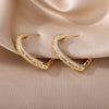 Hollow Hexagon Hoop Earrings for Women Stainless Steel Gold Color Zircon Earrings Female 2023 Trend Couple Wedding Jewelry femme